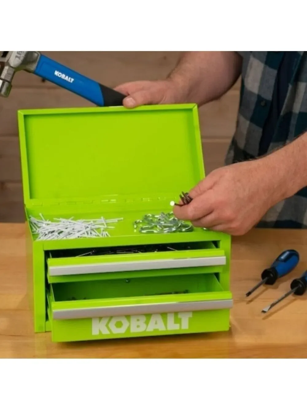 New Kobalt Tool Box Lime Green Make Up Case Crafting Supplies Tackle Box